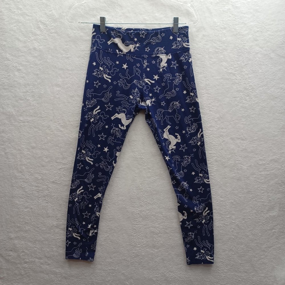 Justice Girls 18/20 Unicorn Leggings Blue Yoga Pant Workout Active Wear